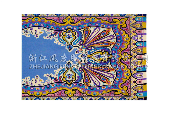 印花羊毛丝绸底双层披肩